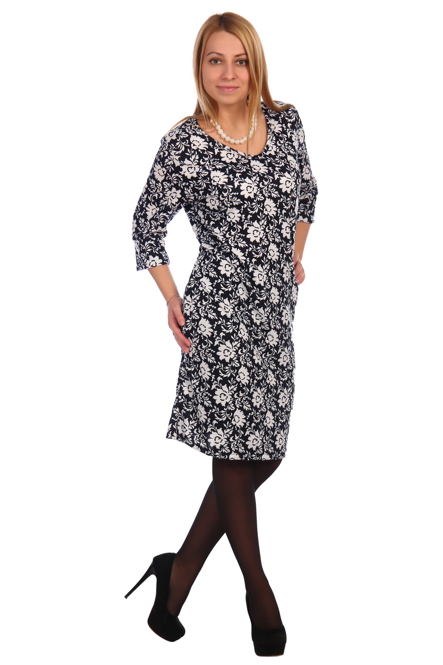Фото товара 18375, повседневное платье с цветочным принтом